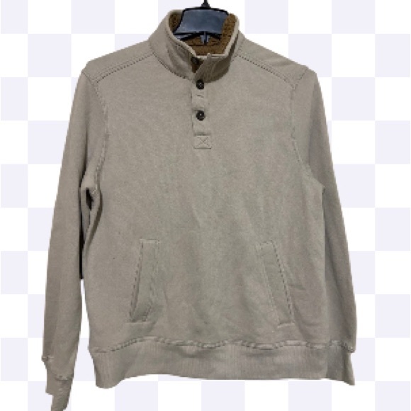 G.H. Bass &‎ Co. Sweater, Mens Medium, Tan, Pullover, Quarter Button - Picture 1 of 9